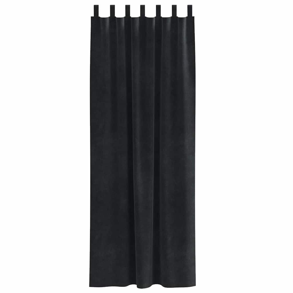Verdunkelungsvorhänge 2 pcs Schwarz 140 x 245 cm Samt