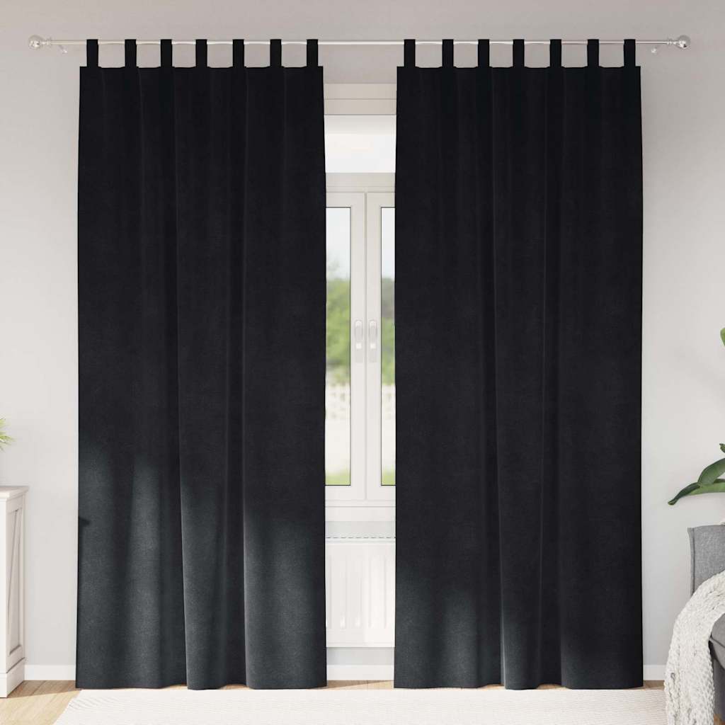 Verdunkelungsvorhänge 2 pcs Schwarz 140 x 260 cm Samt