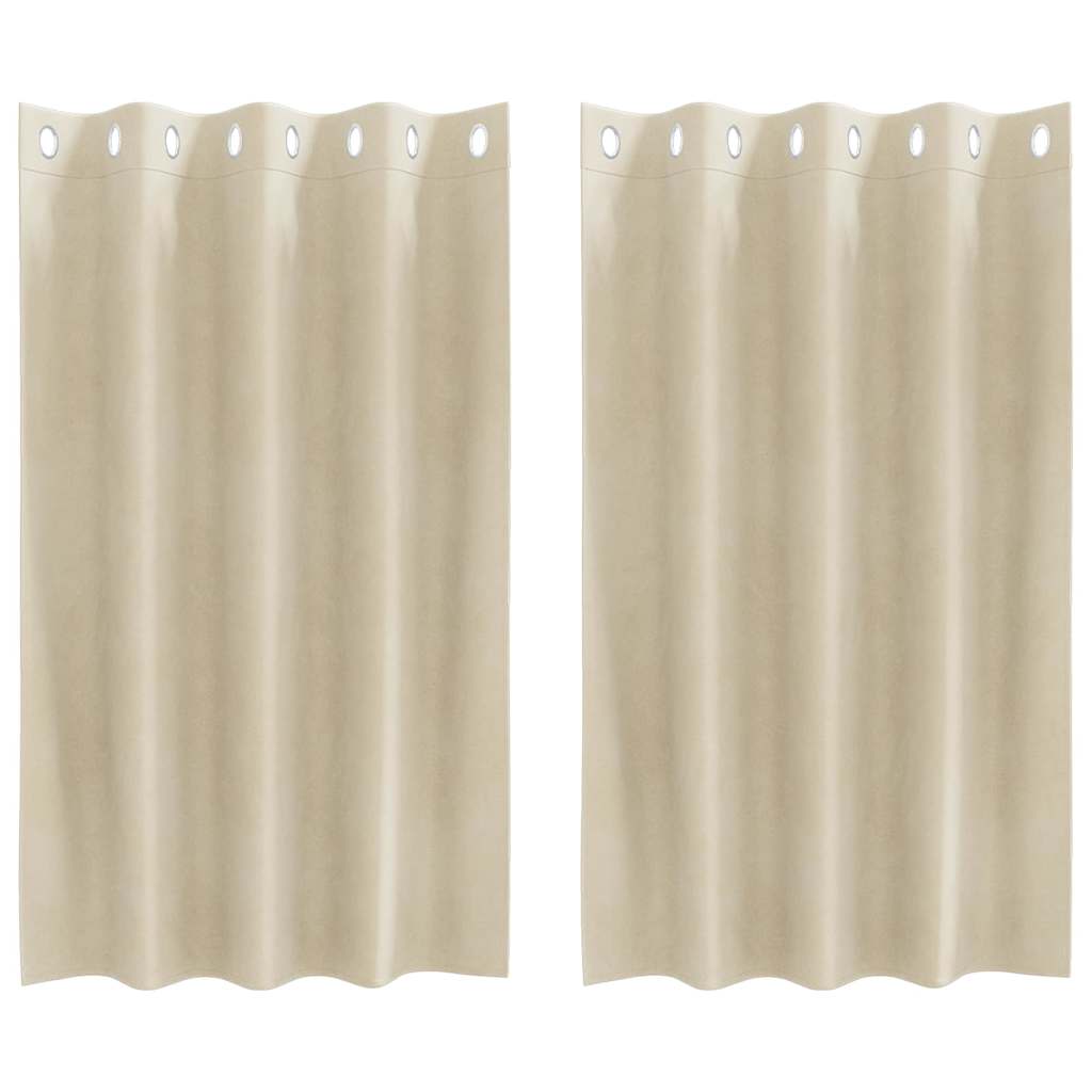 Verdunkelungsvorhänge 2 stk. Creme 140 x 140 cm Samt