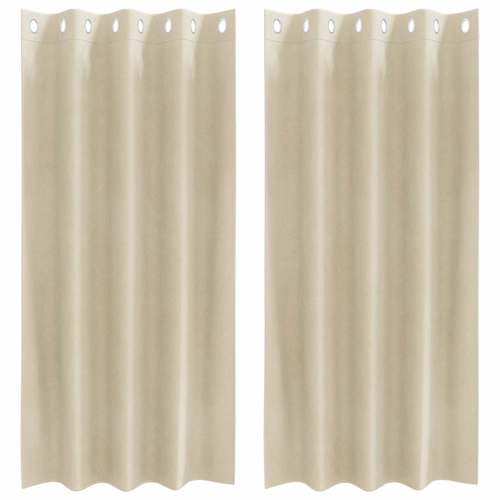 Verdunkelungsvorhänge 2 stk. Creme 140 x 175 cm Samt