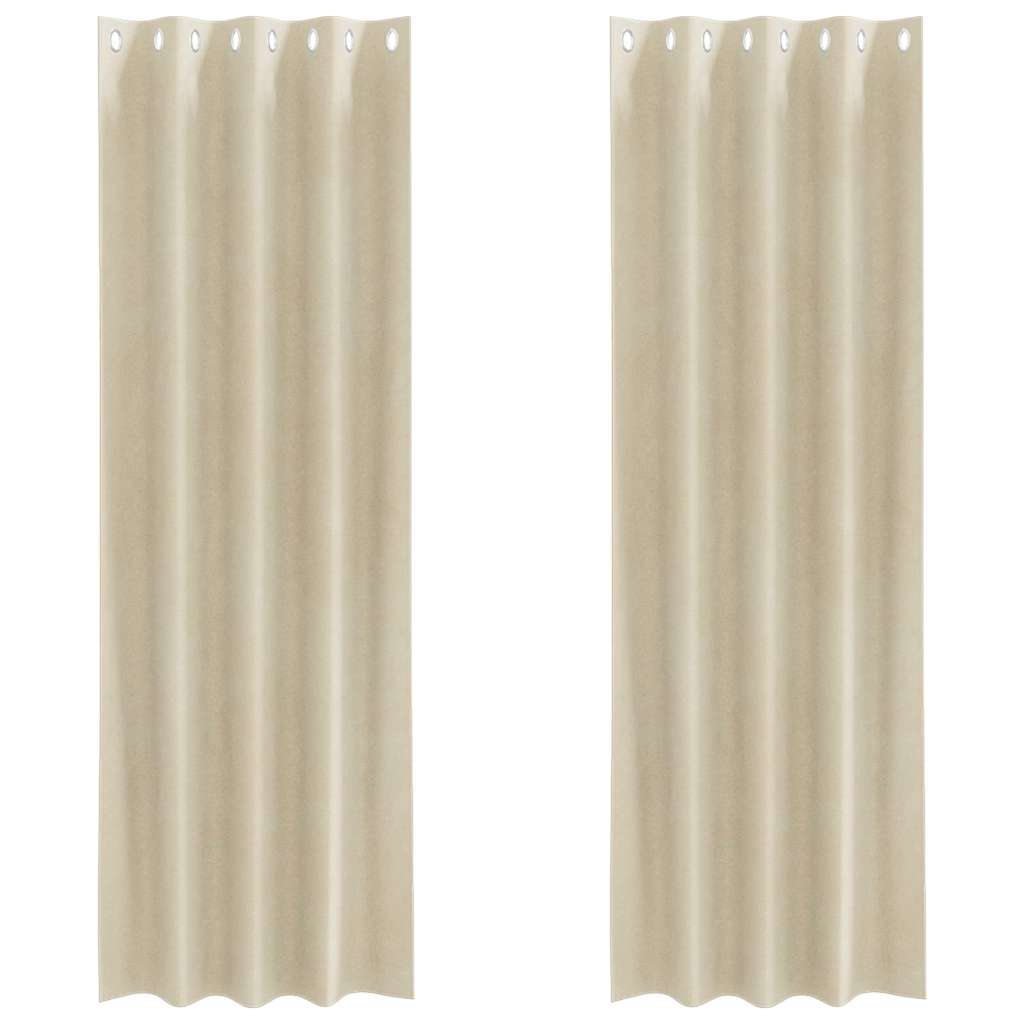 Verdunkelungsvorhänge 2 stk. Creme 140 x 225 cm Samt