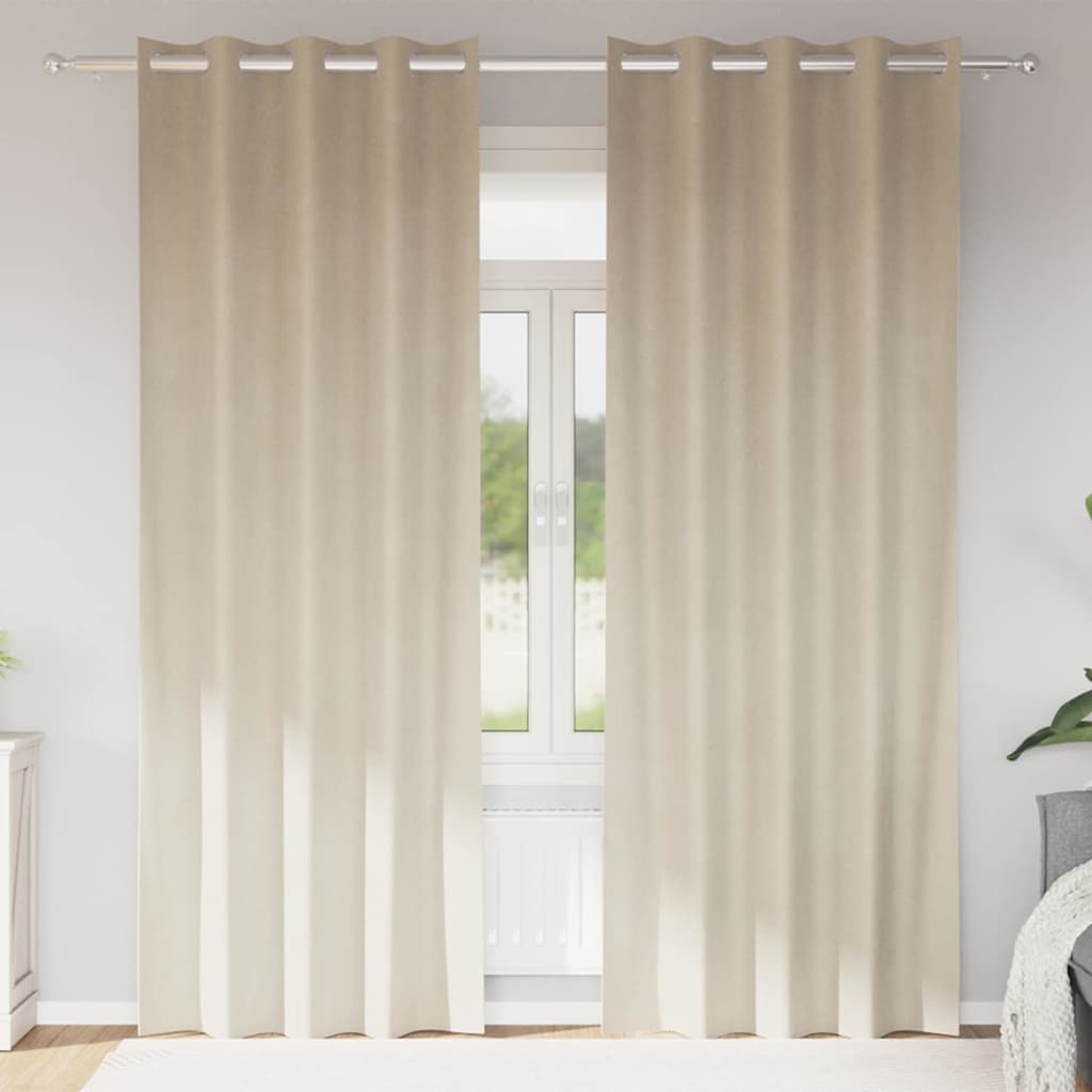 Verdunkelungsvorhänge 2 stk. Creme 140 x 260 cm Samt