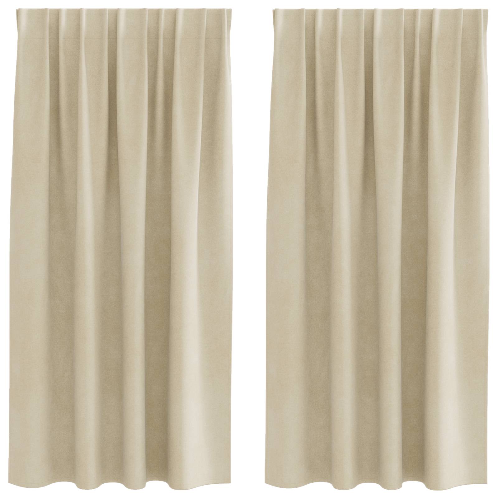 Vorhänge 2 stk. Creme 140 x 175 cm Samt