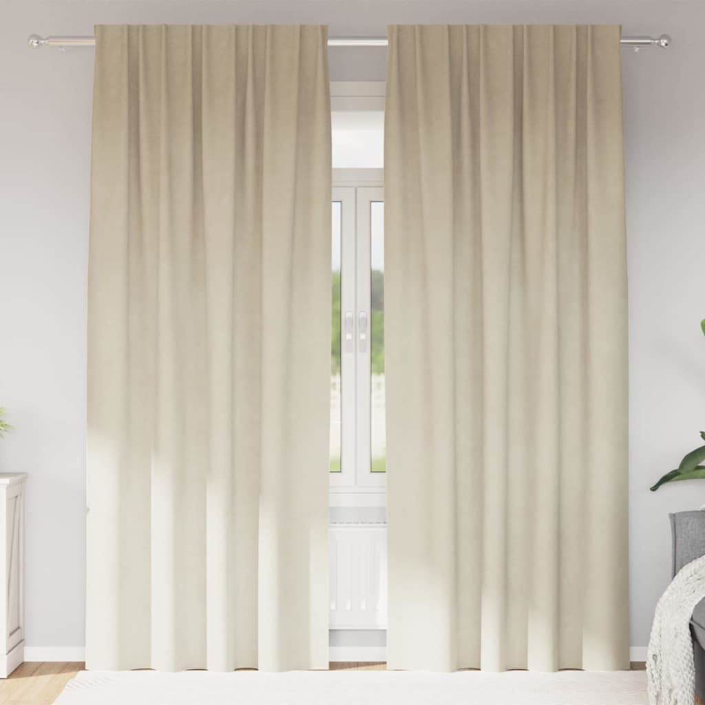 Verdunkelungsvorhänge 2 stk. Creme 140 x 245 cm Samt