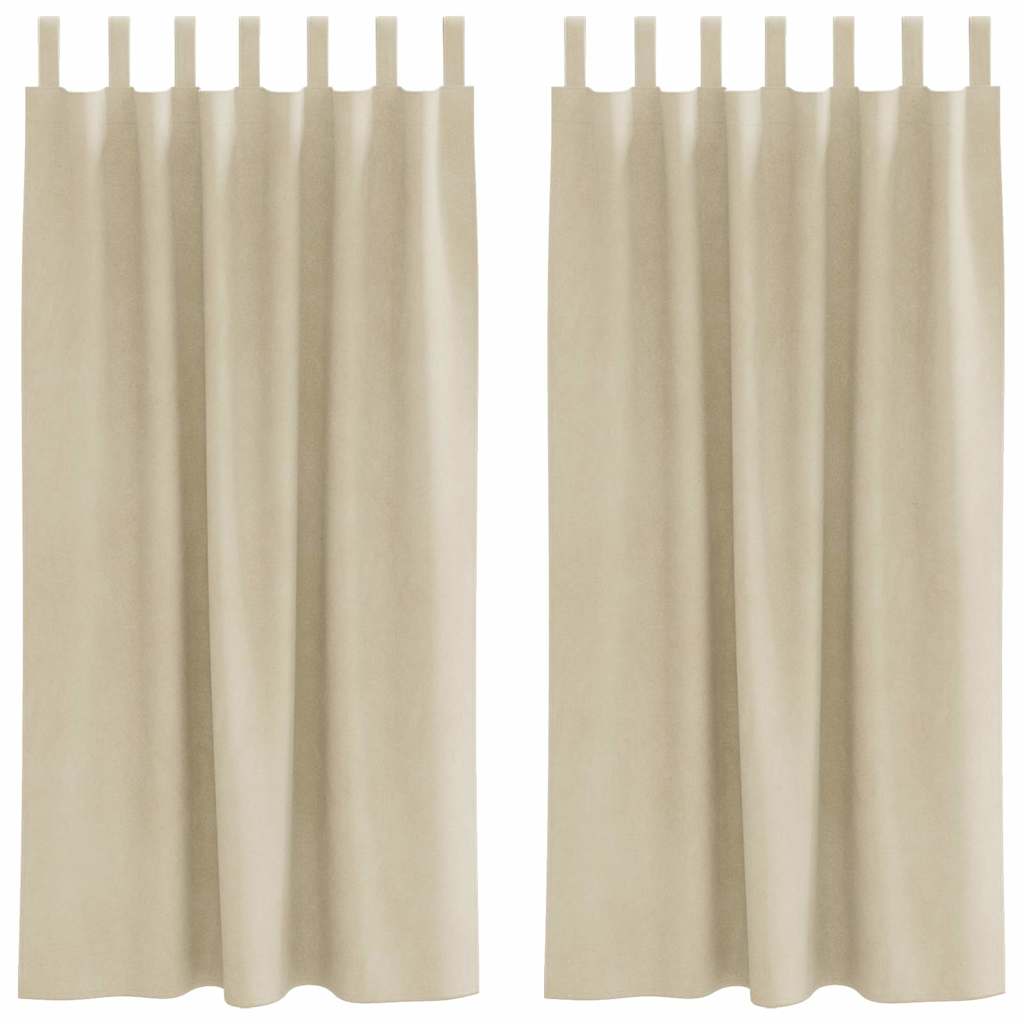 Verdunkelungsvorhänge 2 stk. Creme 140 x 175 cm Samt