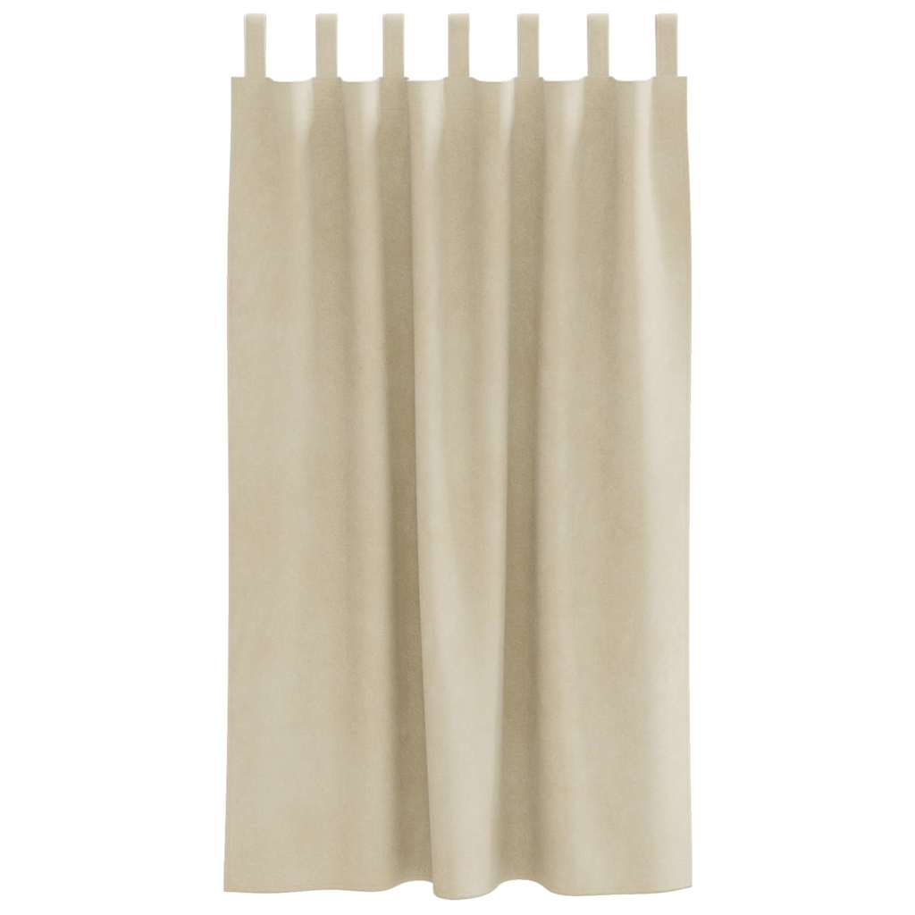 Vorhänge 2 stk. Creme 140 x 175 cm Samt