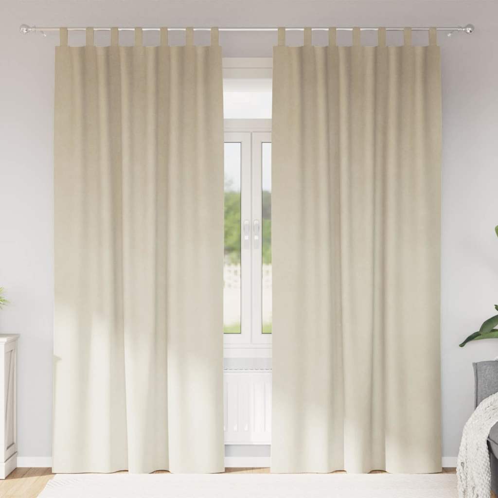 Verdunkelungsvorhänge 2 stk. Creme 140 x 225 cm Samt