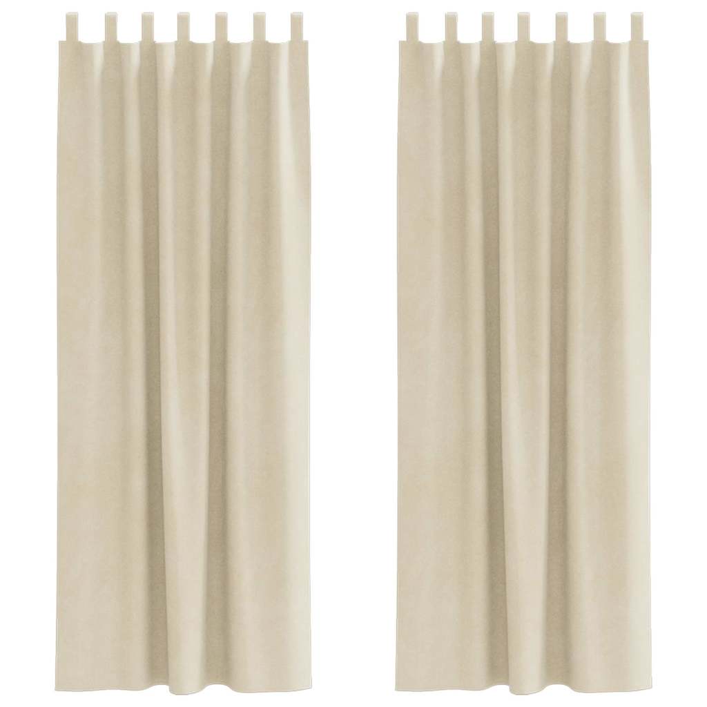 Verdunkelungsvorhänge 2 stk. Creme 140 x 225 cm Samt