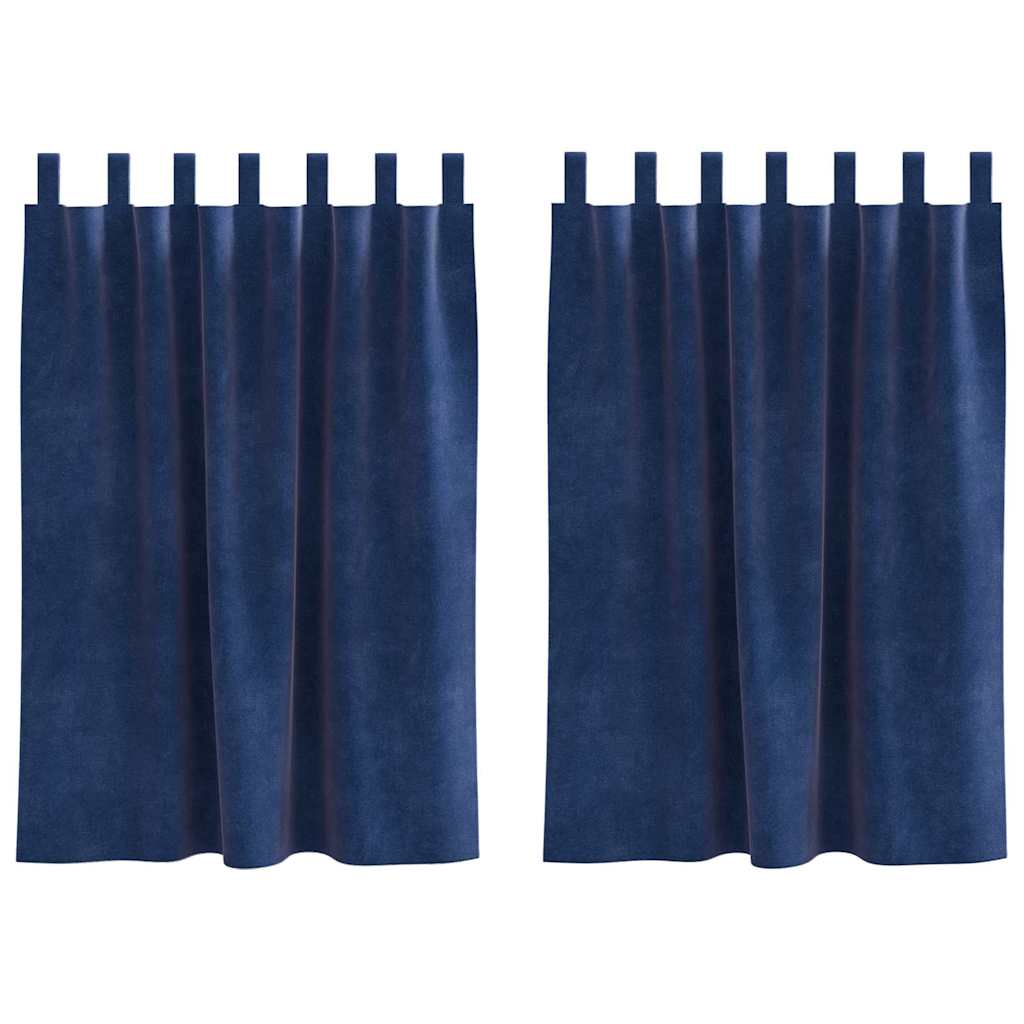 Verdunkelungsvorhänge 2 stk. Dunkelblau 140 x 140 cm Samt