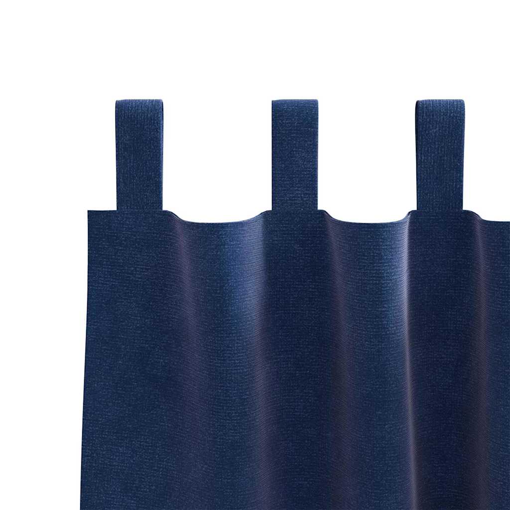 Verdunkelungsvorhänge 2 stk. Dunkelblau 140 x 245 cm Samt