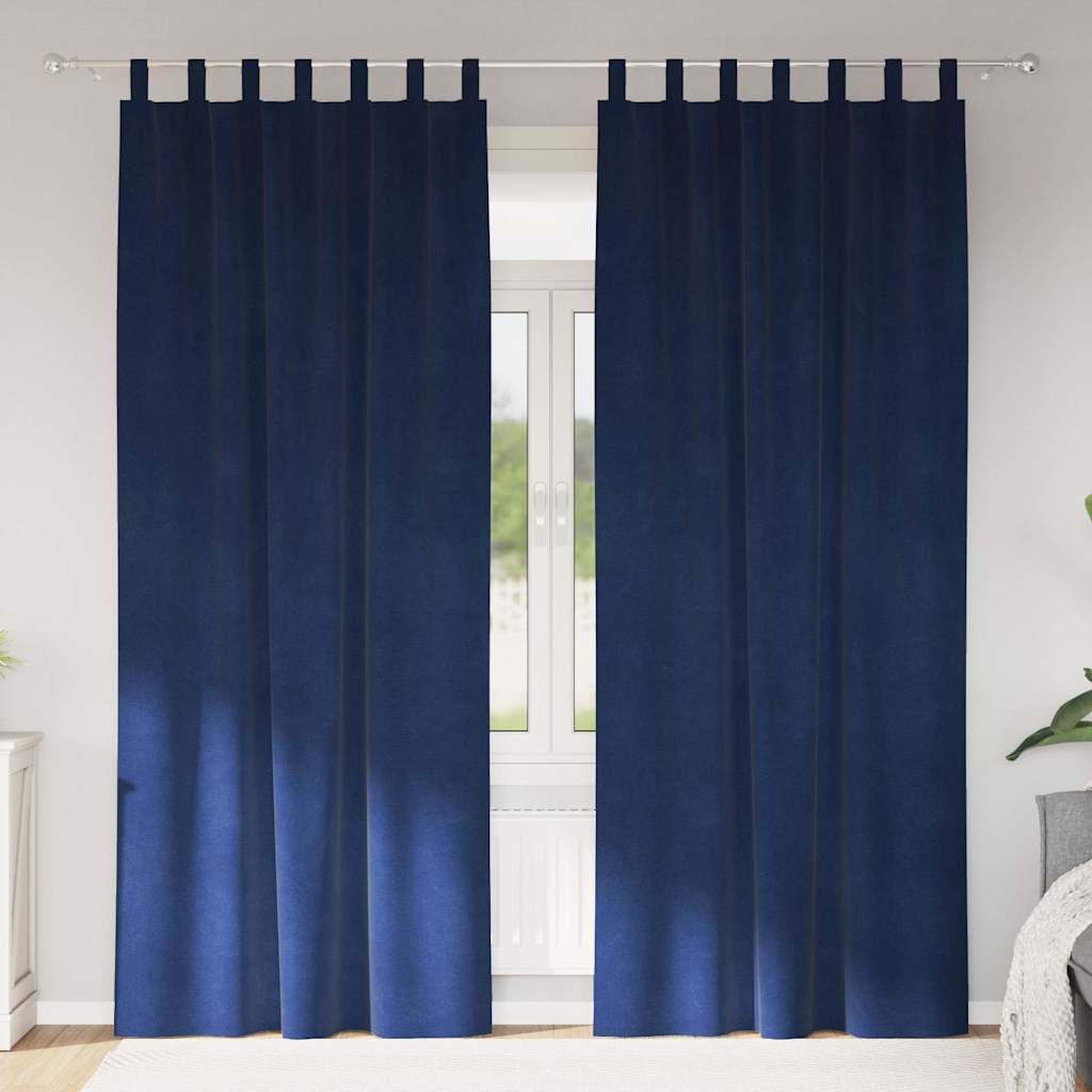 Verdunkelungsvorhänge 2 stk. Dunkelblau 140 x 245 cm Samt