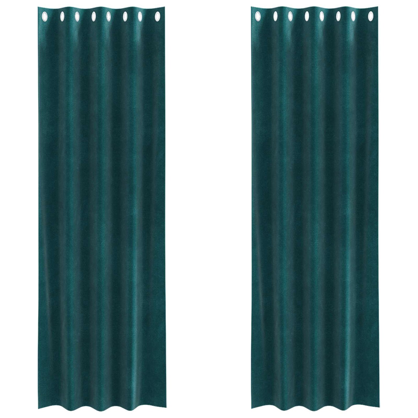 Verdunkelungsvorhänge 2 pcs Dunkelgrün 140 x 245 cm Samt