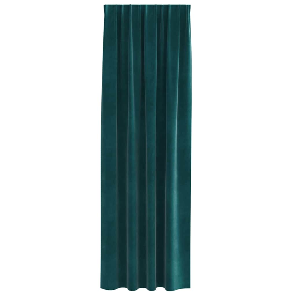 Vorhänge 2 stk. Dunkelgrün 140 x 225 cm Samt