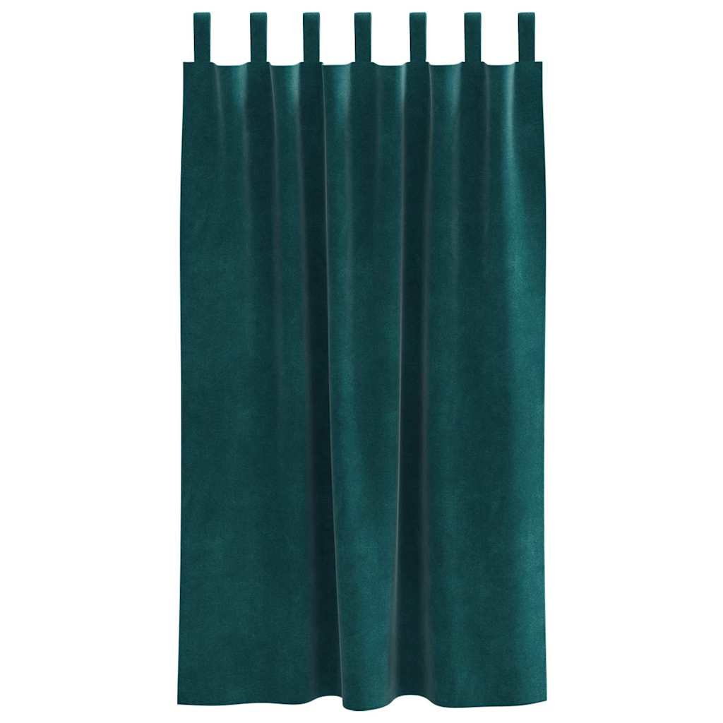 Verdunkelungsvorhänge 2 pcs Dunkelgrün 140 x 175 cm Samt