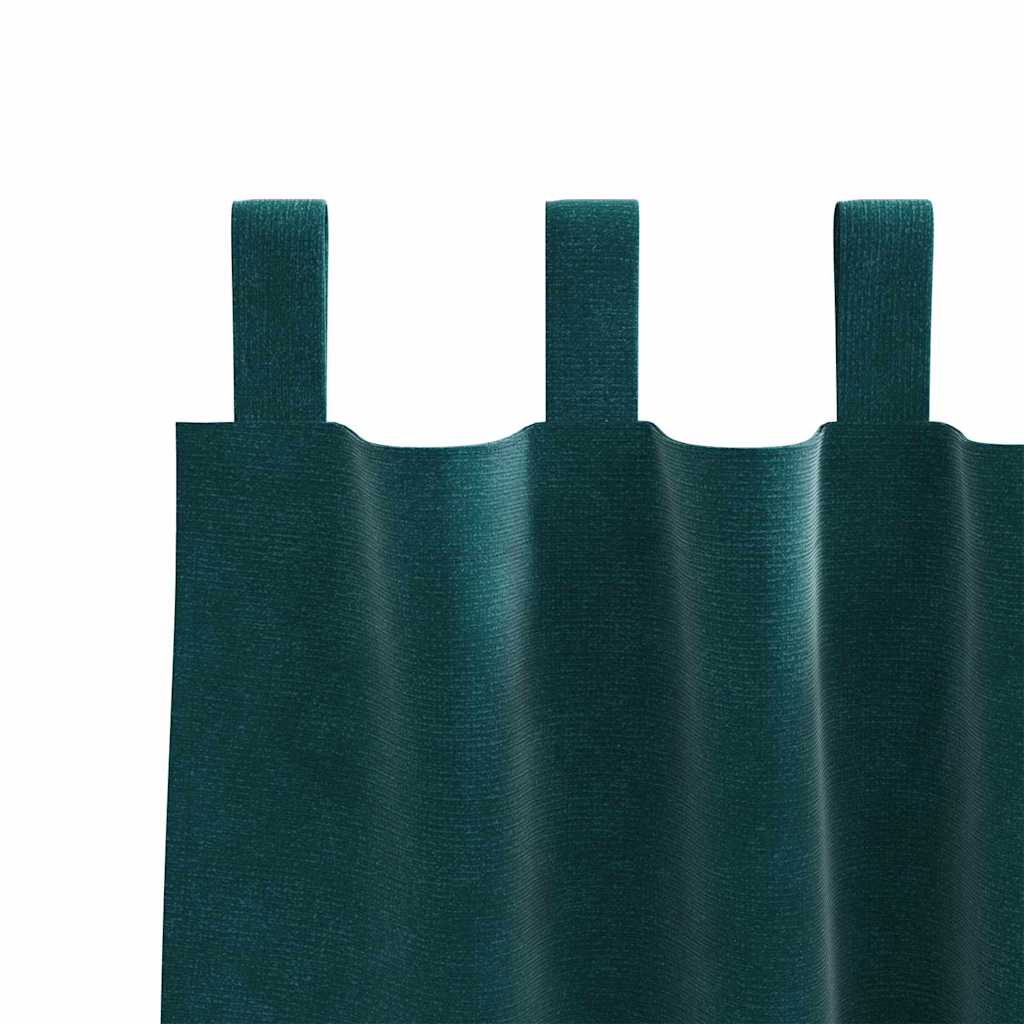 Verdunkelungsvorhänge 2 stk. Dunkelgrün 140 x 225 cm Samt