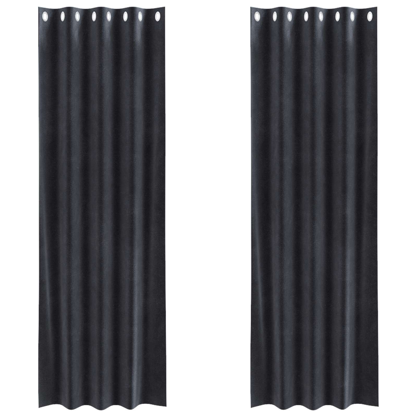 Verdunkelungsvorhänge 2 pcs Dunkelgrau 140 x 245 cm Samt