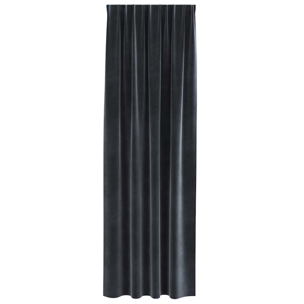 Verdunkelungsvorhänge 2 pcs Dunkelgrau 140 x 245 cm Samt