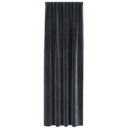 Vorhänge 2 stk. Dunkelgrau 140 x 245 cm Samt