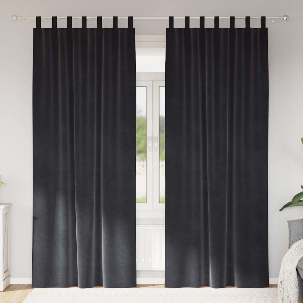 Verdunkelungsvorhänge 2 pcs Dunkelgrau 140 x 225 cm Samt