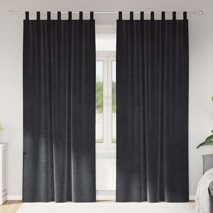 Vorhänge 2 stk. Dunkelgrau 140 x 245 cm Samt