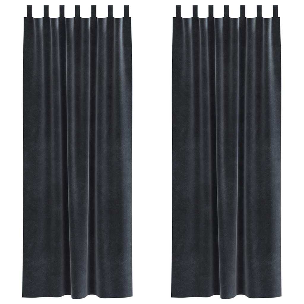 Verdunkelungsvorhänge 2 pcs Dunkelgrau 140 x 245 cm Samt