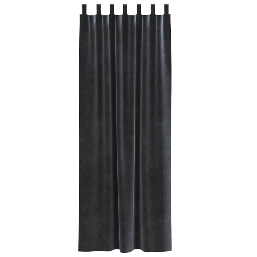 Verdunkelungsvorhänge 2 pcs Dunkelgrau 140 x 245 cm Samt