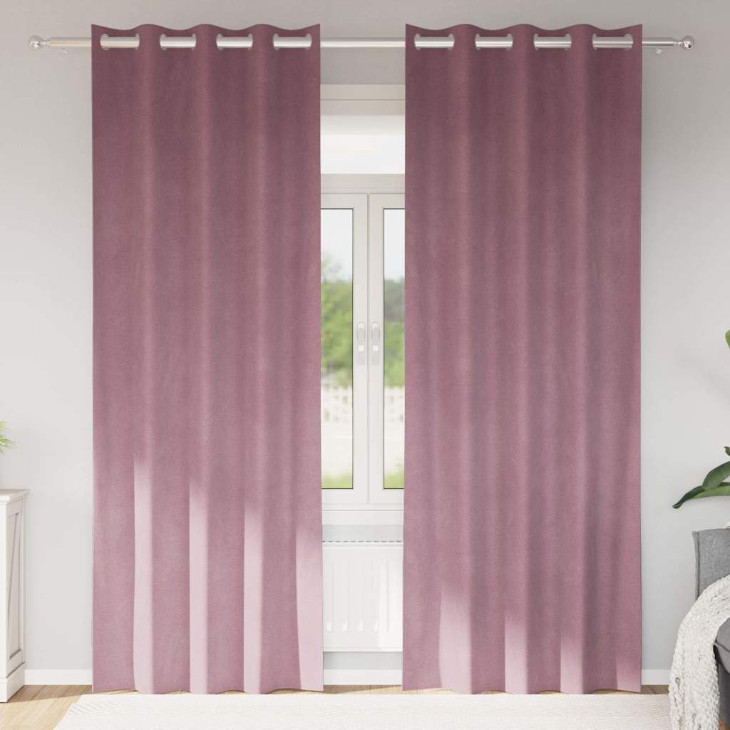 Vorhänge 2 stk. Dunkelrosa 140 x 260 cm Samt