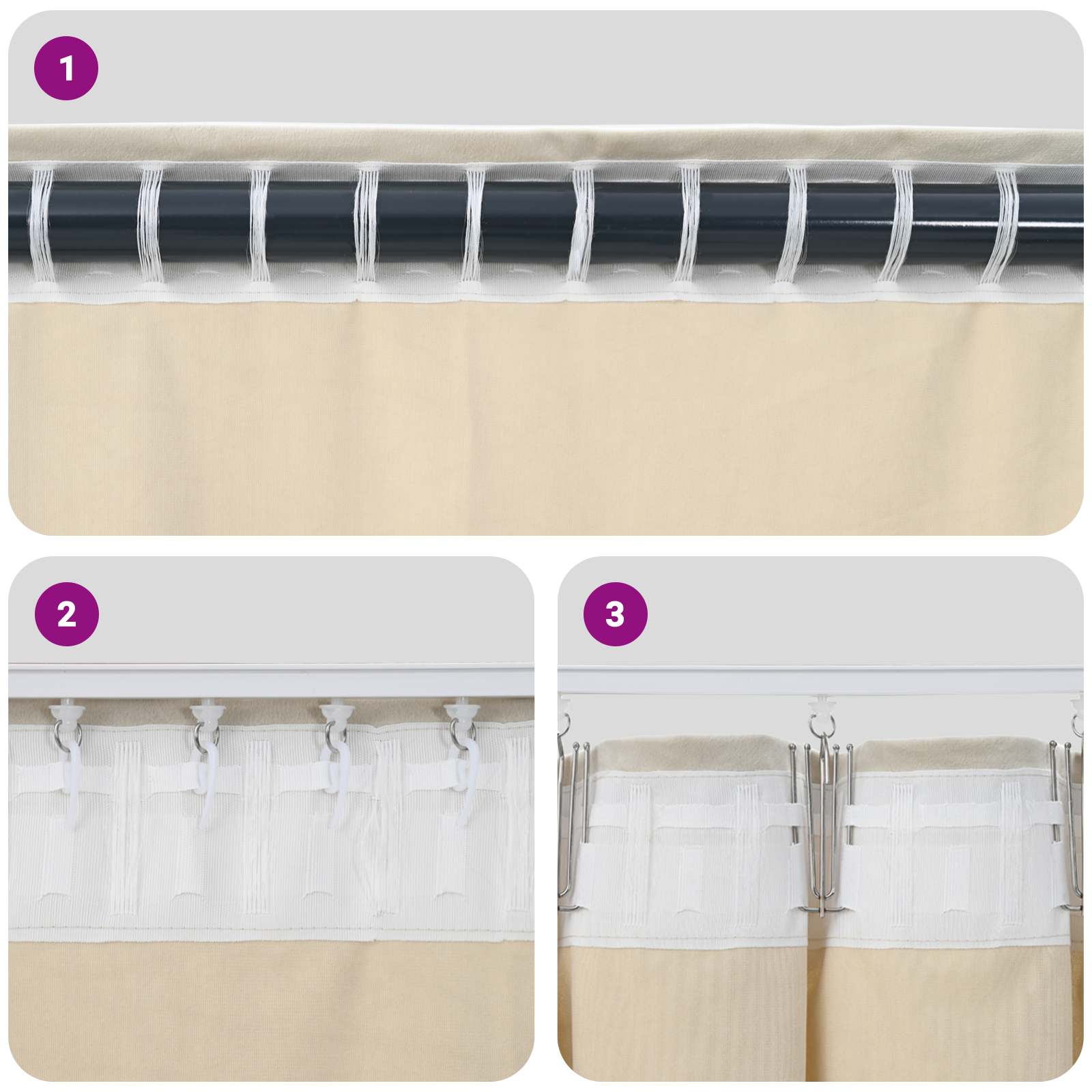 Vorhänge 2 stk. Dunkelrosa 140 x 260 cm Samt