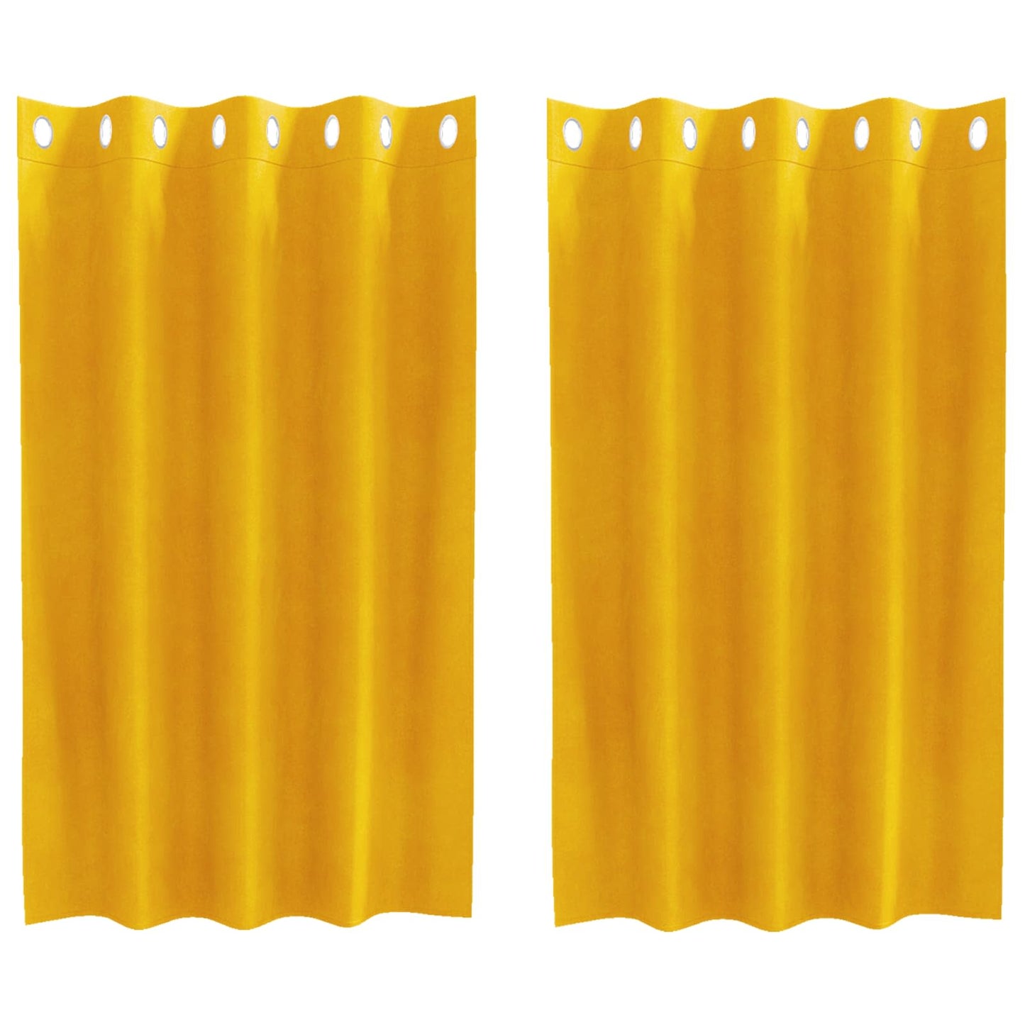 Verdunkelungsvorhänge 2 pcs Senfgelb 140 x 140 cm Samt