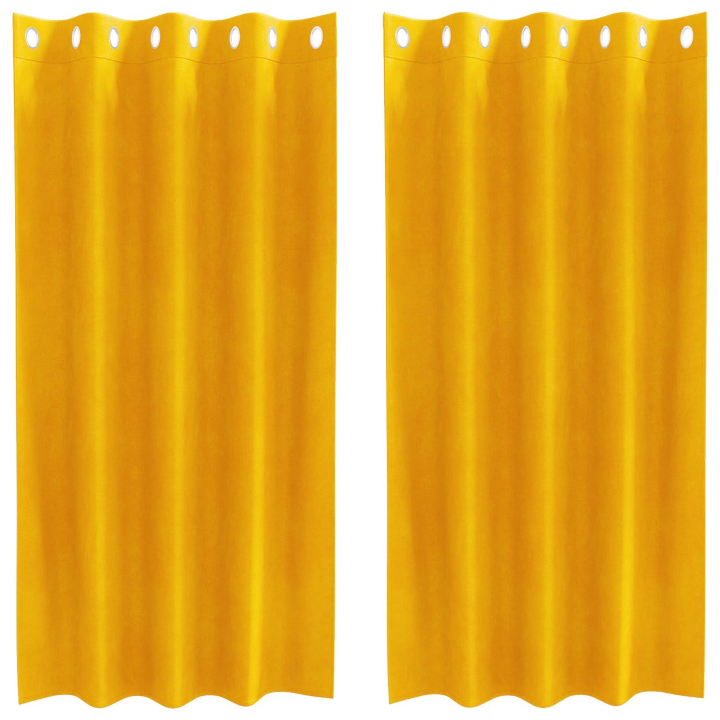Verdunkelungsvorhänge 2 pcs Senfgelb 140 x 175 cm Samt