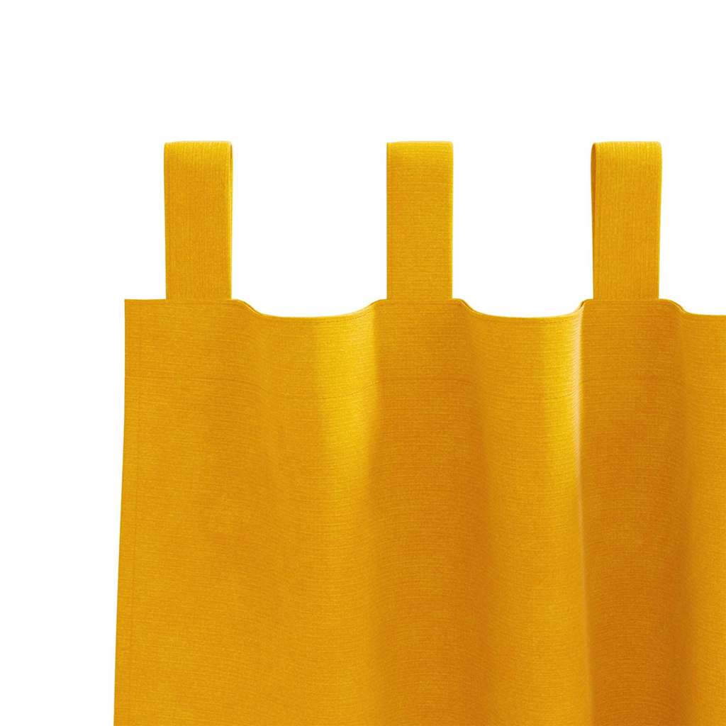 Verdunkelungsvorhänge 2 pcs Senfgelb 140 x 140 cm Samt