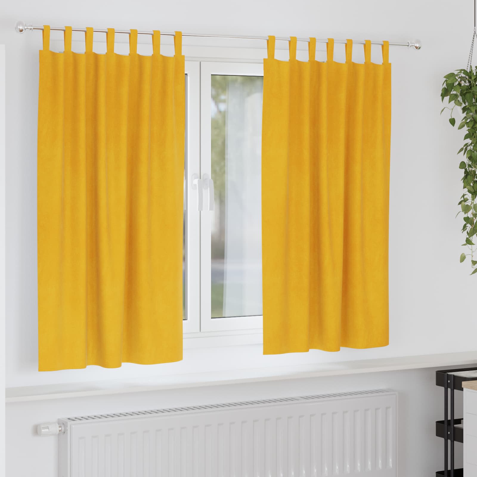 Verdunkelungsvorhänge 2 pcs Senfgelb 140 x 175 cm Samt