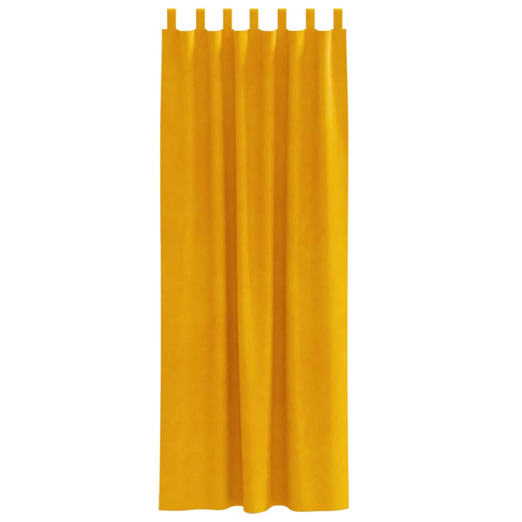 Verdunkelungsvorhänge 2 pcs Senfgelb 140 x 260 cm Samt