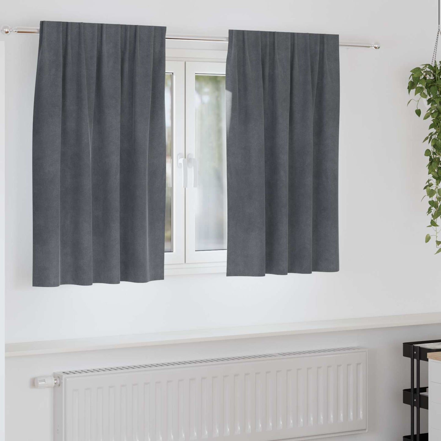 Verdunkelungsvorhänge 2 pcs Hellgrau 140 x 140 cm Samt