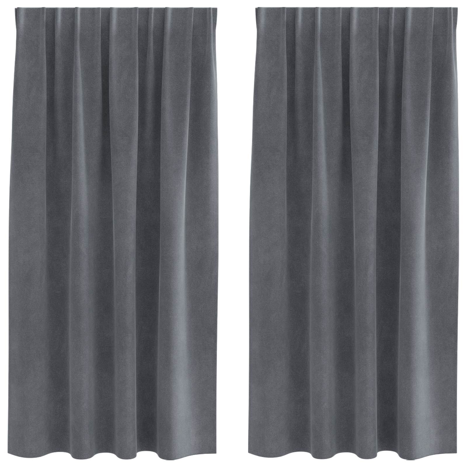 Verdunkelungsvorhänge 2 pcs Hellgrau 140 x 175 cm Samt