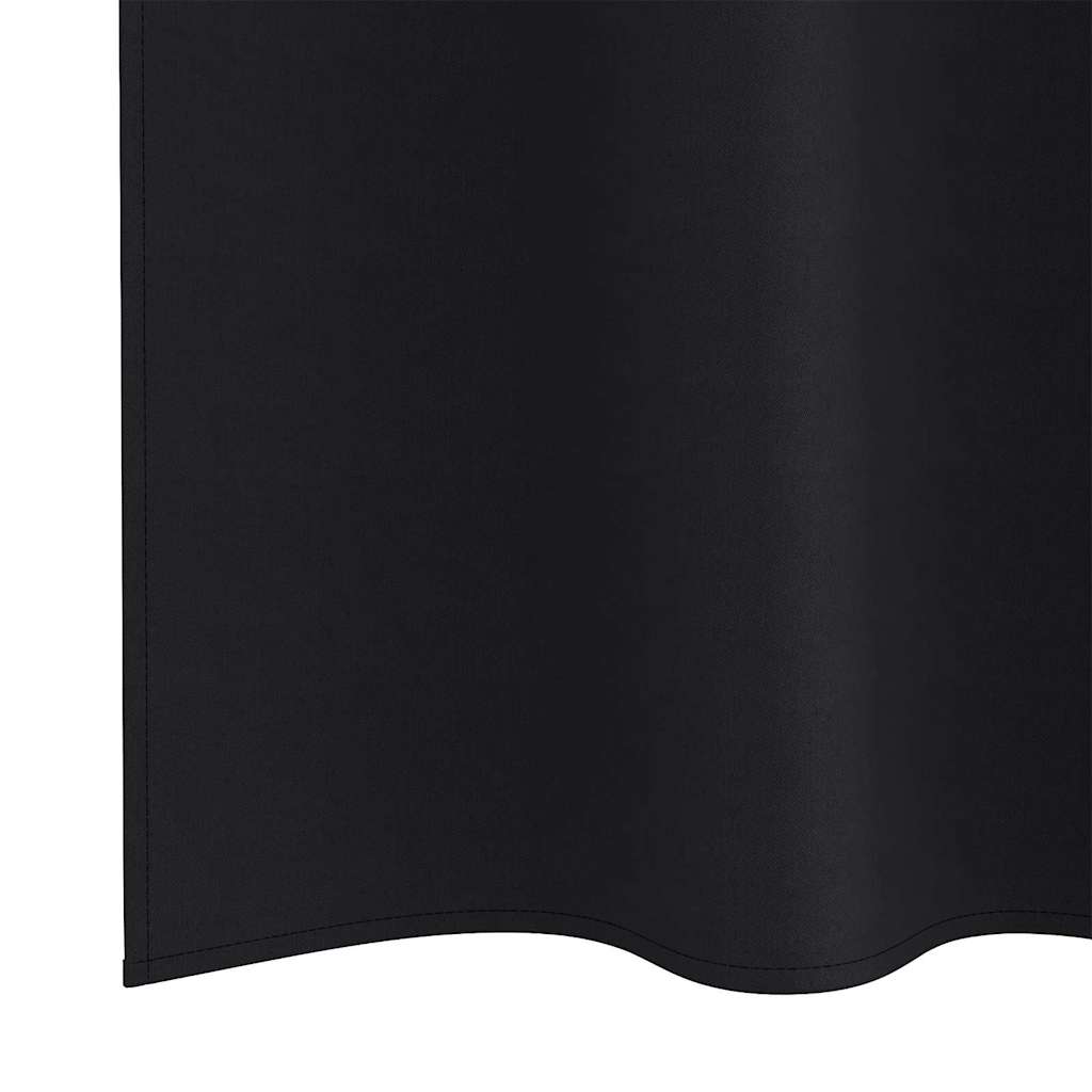 Verdunkelungs-Vorhänge mit Ringen 2 pcs Schwarz 245 x 140 cm