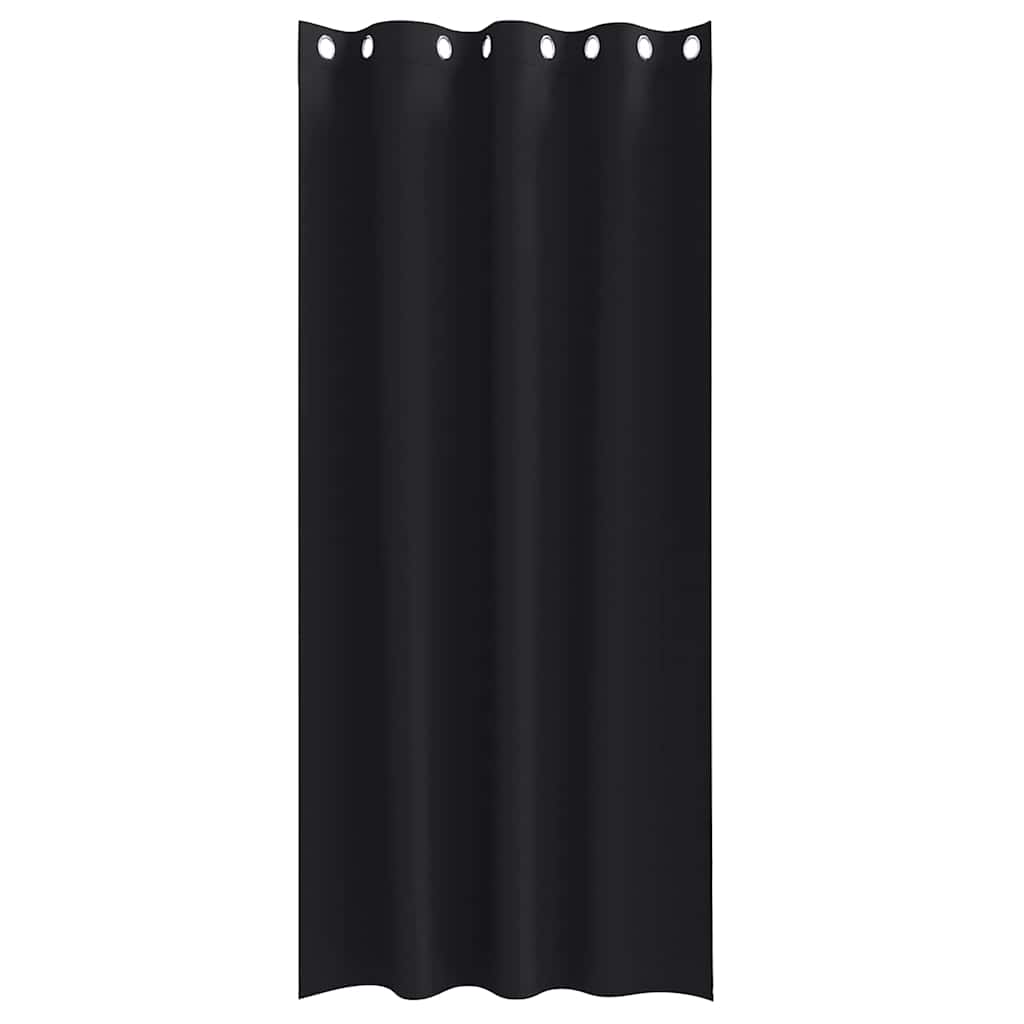 Verdunkelungs-Vorhänge mit Ringen 2 pcs Schwarz 245 x 140 cm