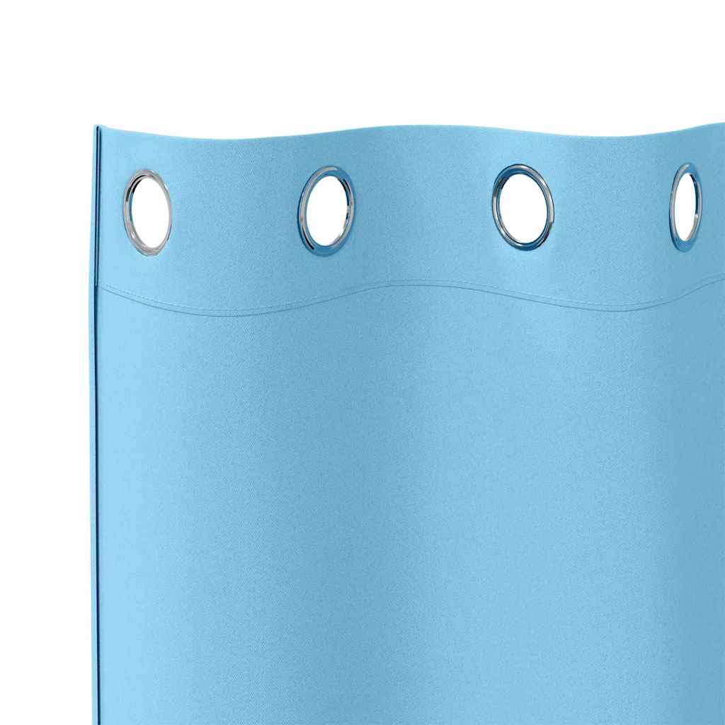 Verdunkelungs-Vorhänge mit Ringen 2 pcs Himmelblau 175 x 140 cm