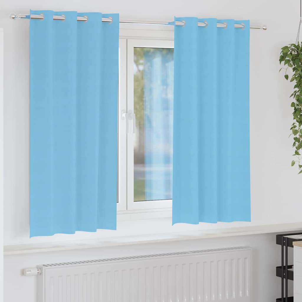 Verdunkelungs-Vorhänge mit Ringen 2 pcs Himmelblau 175 x 140 cm