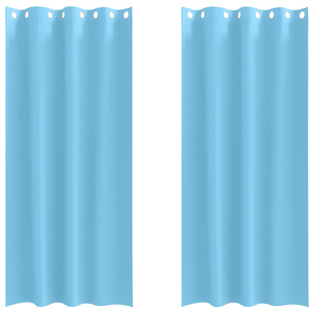Verdunkelungs-Vorhänge mit Ringen 2 pcs Himmelblau 225 x 140 cm