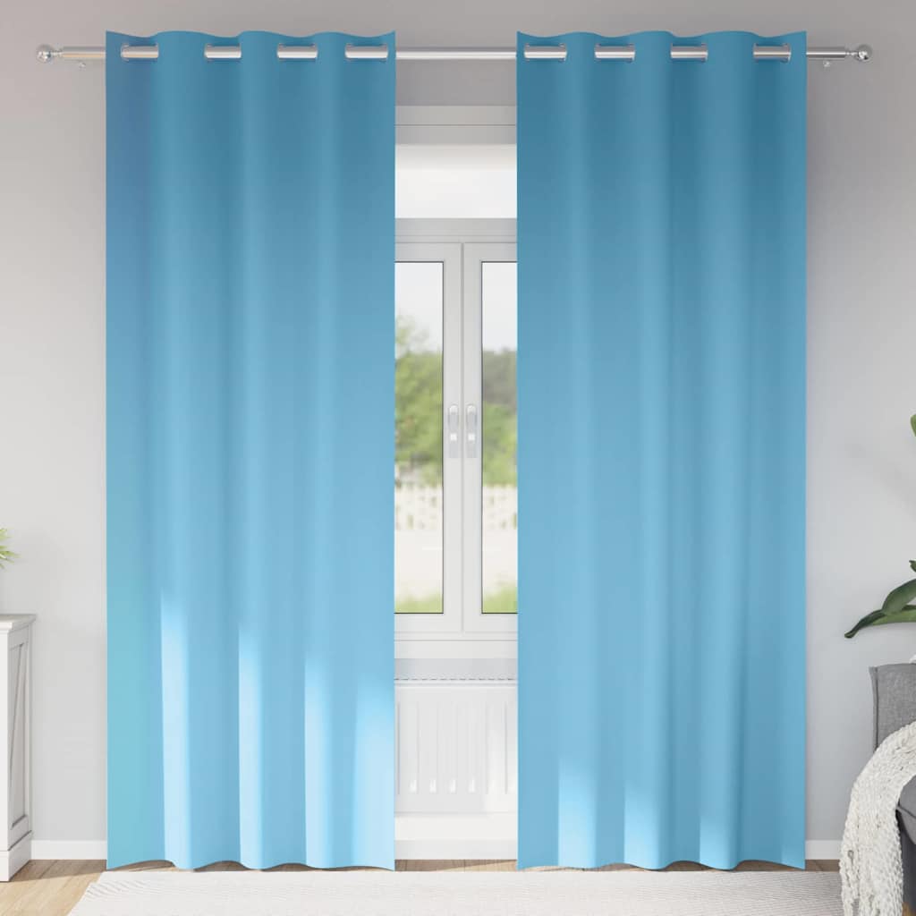 Verdunkelungs-Vorhänge mit Ringen 2 pcs Himmelblau 260 x 140 cm