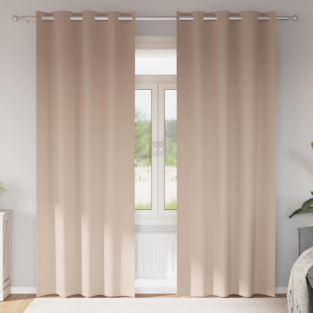 Verdunkelungs-Vorhänge mit Ringen 2 stk. Taupe 245 x 140 cm