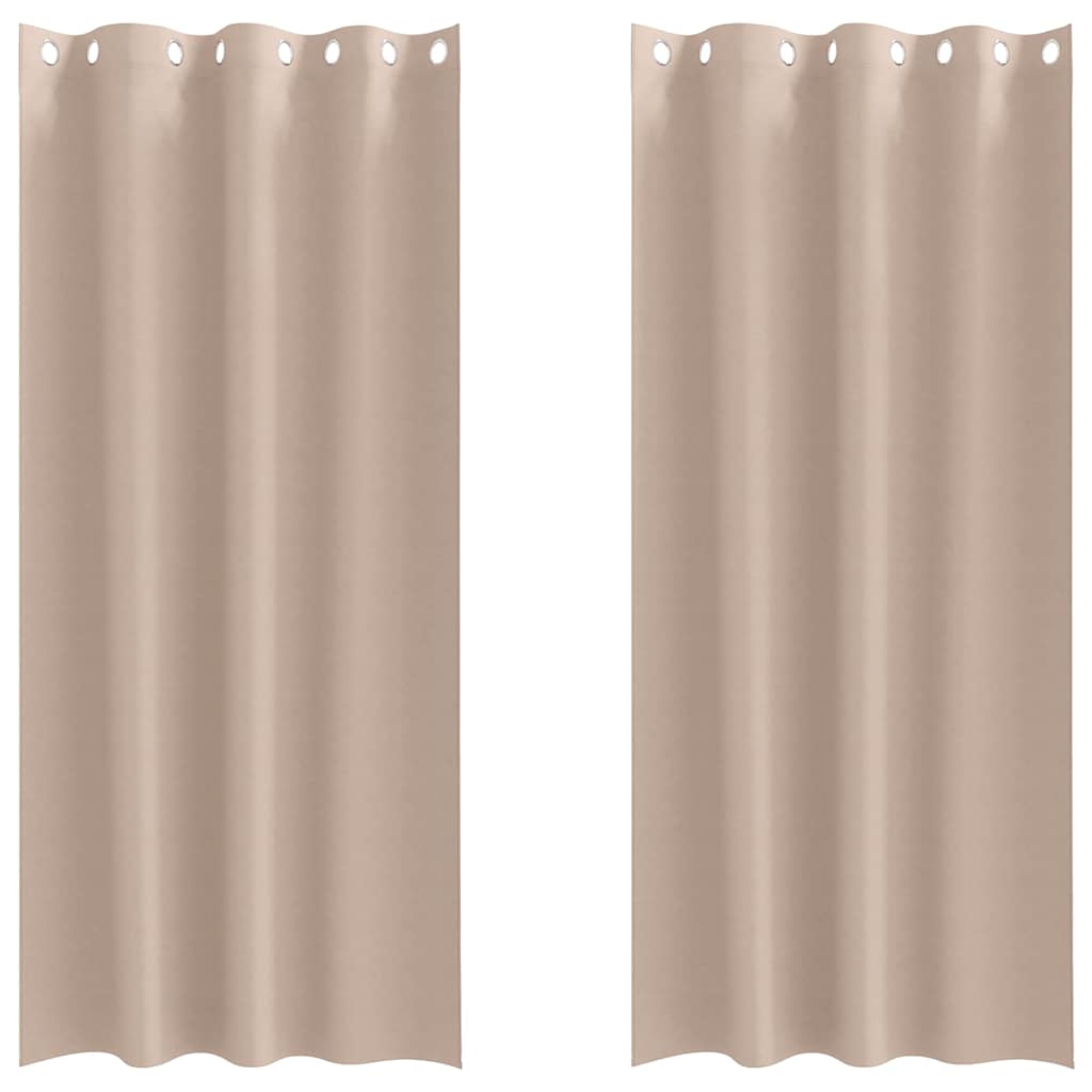 Verdunkelungs-Vorhänge mit Ringen 2 stk. Taupe 245 x 140 cm