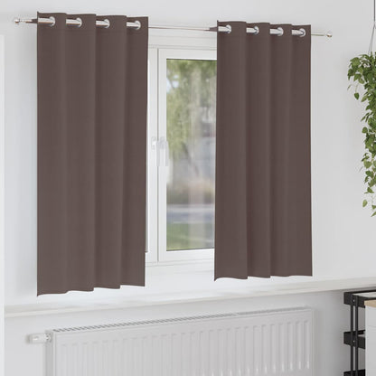 Verdunkelungs-Vorhänge mit Ringen 2 stk. Dunkelbraun Polyester
