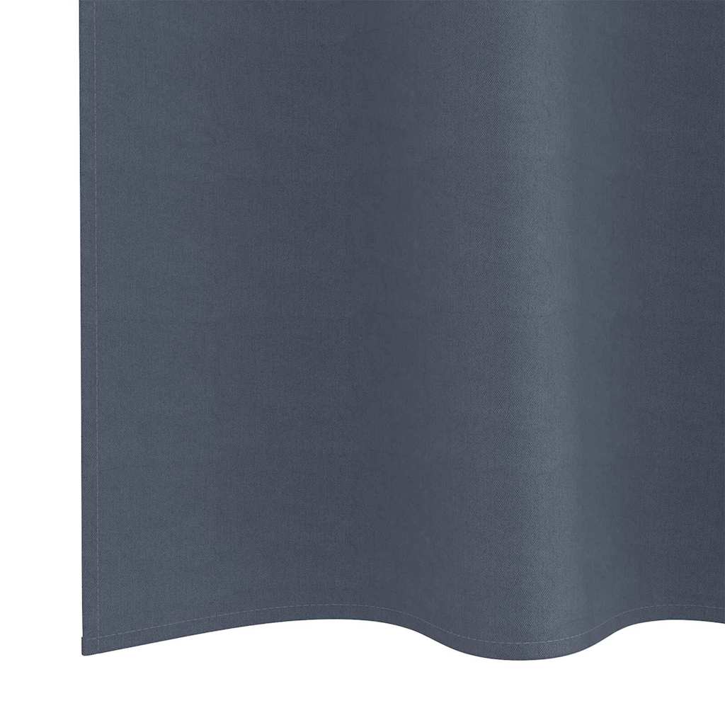 Verdunkelungs-Vorhänge mit Ringen 2 stk. Anthrazit 225 x 140 cm