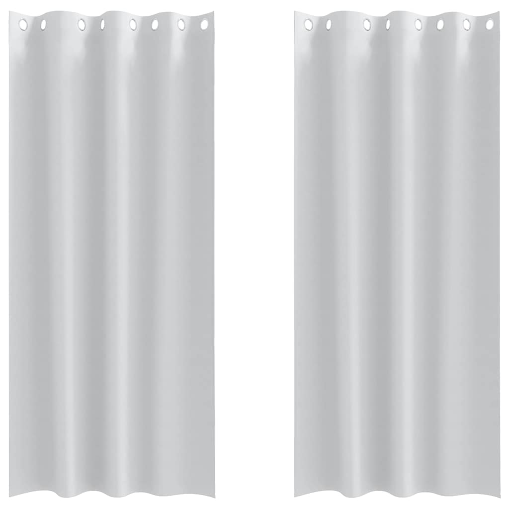 Verdunkelungs-Vorhänge mit Ringen 2 stk. Helles Grau Polyester