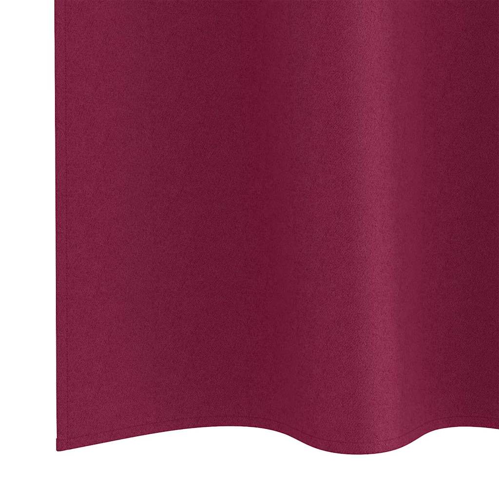 Verdunkelungs-Vorhänge mit Ringen 2 pcs Weinrot 245 x 140 cm