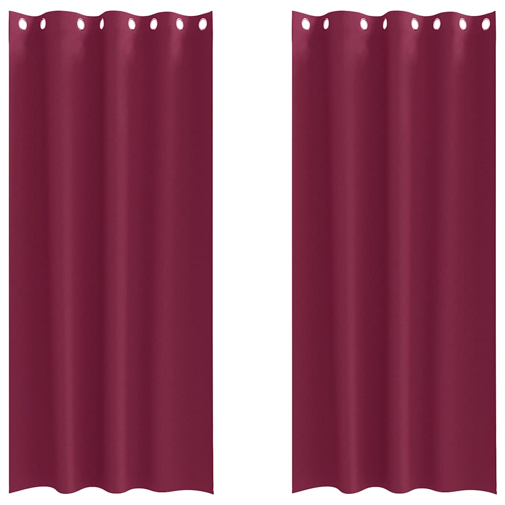Verdunkelungs-Vorhänge mit Ringen 2 pcs Weinrot 260 x 140 cm