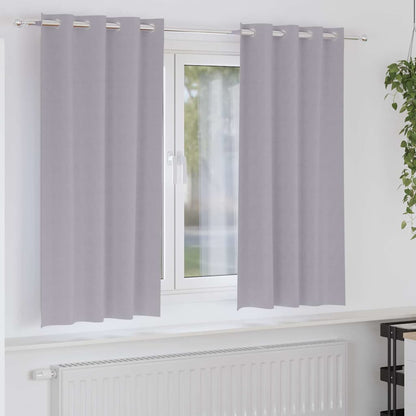 Verdunkelungs-Vorhänge mit Ringen 2 stk. Metallic Grau