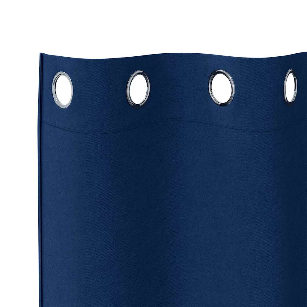 Verdunkelungs-Vorhänge mit Ringen 2 pcs Dunkelblau 245 x 140 cm
